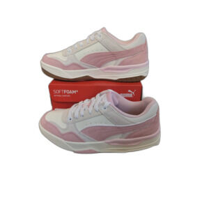 Puma Rebound Retro SD Jr Kids Size 5 White Almond Blossom Gray Sneakers